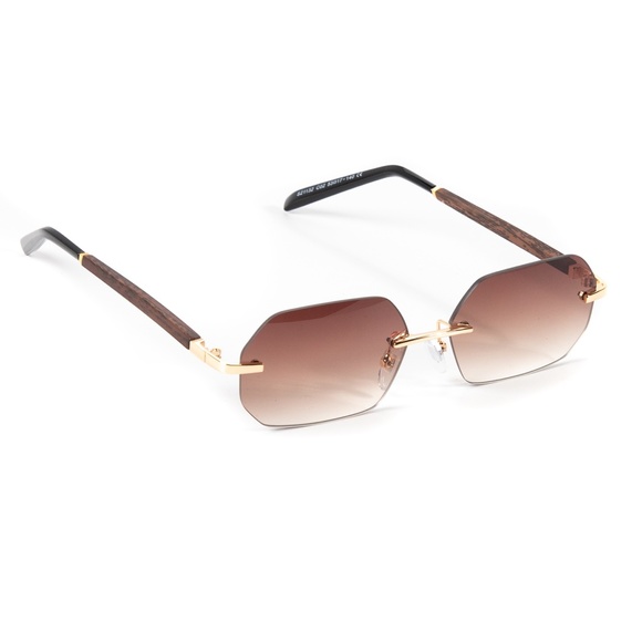 Brown Gradient Tint Men's Hip Hop Sunglasses - Picture 2 of 4